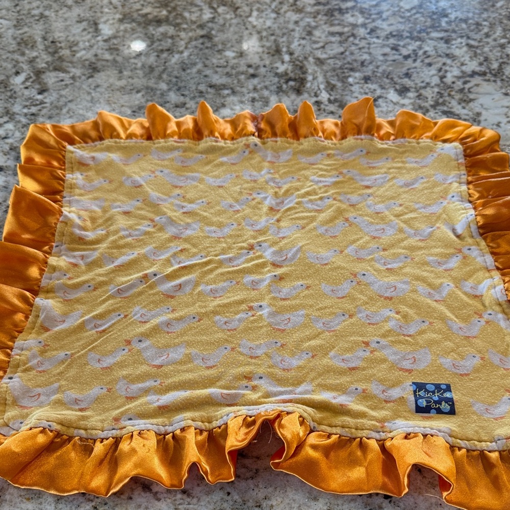 Kickee Pants Yellow and Orange Ruffled Blanket